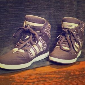 Adidas hightop wedge sneakers